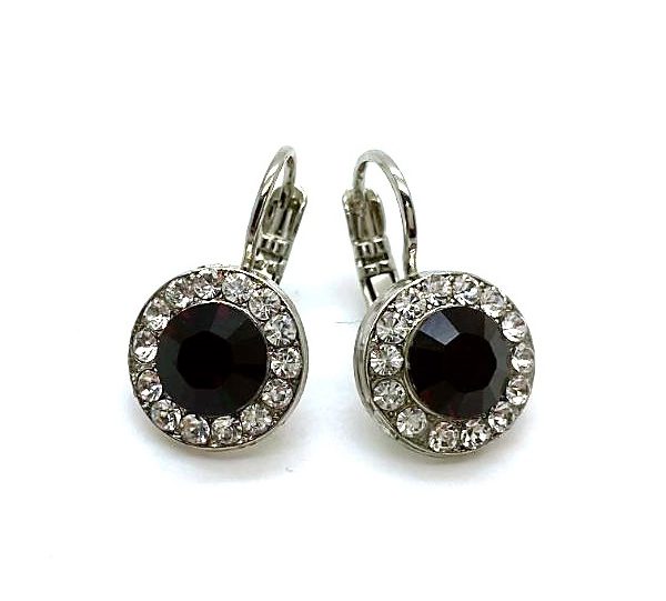 Mariana Earrings Exquisite Garnet & Clear Austrian Crystals My Treasures Coll.