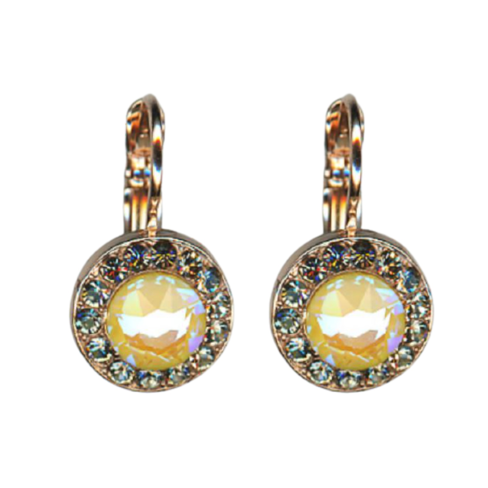 E-1129-1121-RG6(1) Mariana Earrings Alluring Black Diamond & Sun Kissed Sunshine Austrian Crystals Catopsilia Pomona My Butterfly Coll. - Image 1