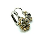 Mariana Earrings Floral in Golden Shadow & Blk Diamond Austrian Crystals Earl Grey Tea Time Coll. - Image 3