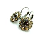 Mariana Earrings Floral in Golden Shadow & Blk Diamond Austrian Crystals Earl Grey Tea Time Coll. - Image 2