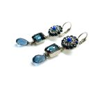 Earrings By Mariana Woman Dangling Sapphire and Montana Blue Swarovski Crystals - Image 2