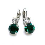 Mariana Earrings Precious Emerald & Clear Austrian Crystals My Treasures Coll.