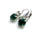 Mariana Earrings Precious Emerald & Clear Austrian Crystals My Treasures Coll. - Image 2