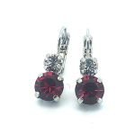 Earrings By Mariana My Treasures Coll. Alluring Ruby & Clear Swarovski Crystals - Image 2
