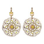 Mariana Earrings Boho Gypsy Yellows & Blk Diamond Austrian Crystals Catopsilia Pomona My Butterfly Coll.