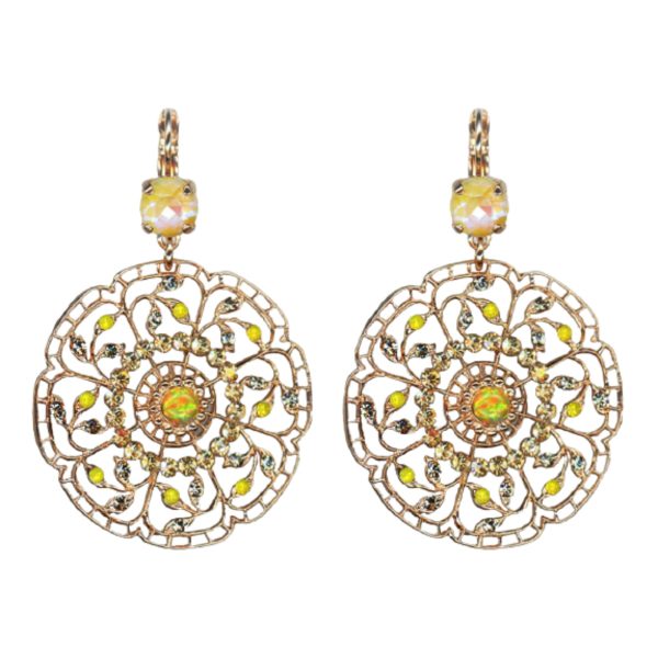 Mariana Earrings Boho Gypsy Yellows & Blk Diamond Austrian Crystals Catopsilia Pomona My Butterfly Coll.
