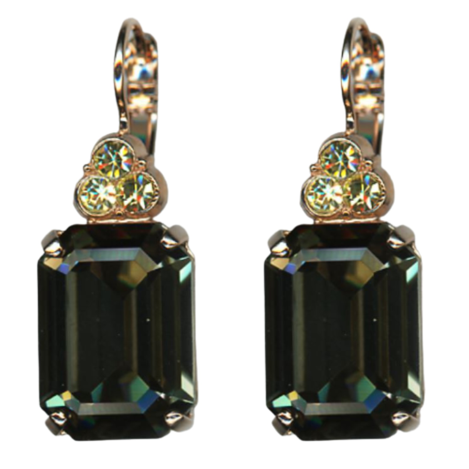 E-1225-1-1121-RG6(1) Mariana Earrings Sophisticated Black Diamond & Jonquil Austrian Crystals Catopsilia Pomona My Butterfly Coll. - Image 1