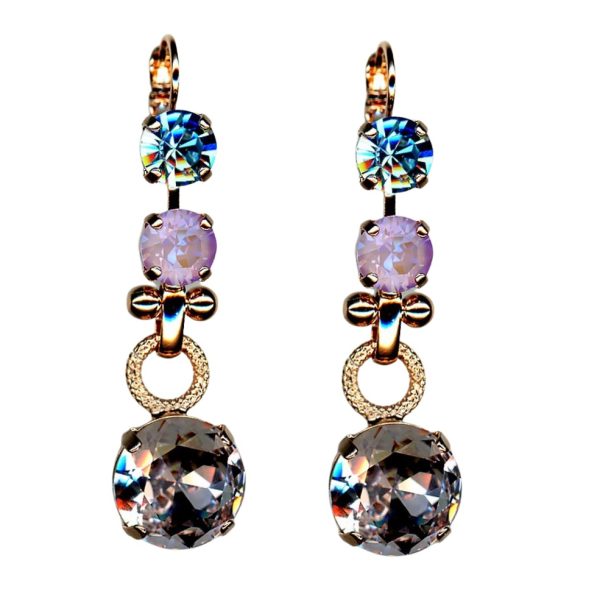 Mariana Earrings Tanzanite, Rose & Chrysolite Opal Austrian Crystals My Butterfly Coll.