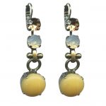 Mariana Earrings Yellow Jasper & Opal and Golden Austrian Crystals Paradise Coll.