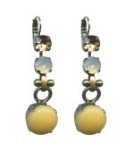 Mariana Earrings Yellow Jasper & Opal and Golden Austrian Crystals Paradise Coll.