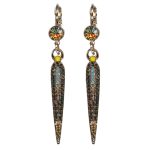 Earrings By Mariana Woman Fashionable Yellow Opal and Aquamarine Swarovski Crystals