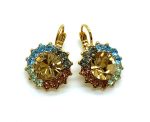 Earrings By Mariana East Meets West Coll. Floral in Multicolor Swarovski Crystals