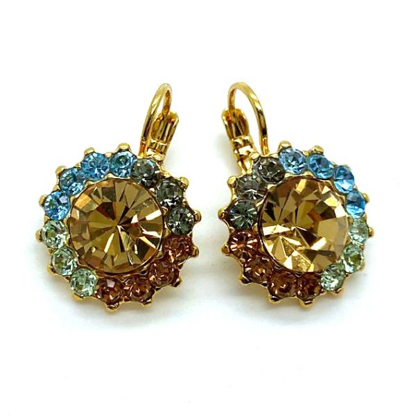 Earrings By Mariana East Meets West Coll. Floral in Multicolor Swarovski Crystals