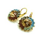 Earrings By Mariana East Meets West Coll. Floral in Multicolor Swarovski Crystals - Image 2