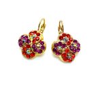 Mariana Earrings Exquisite Purple, Orange & Pink Austrian Crystals Lady Marmalade Songbook Coll.