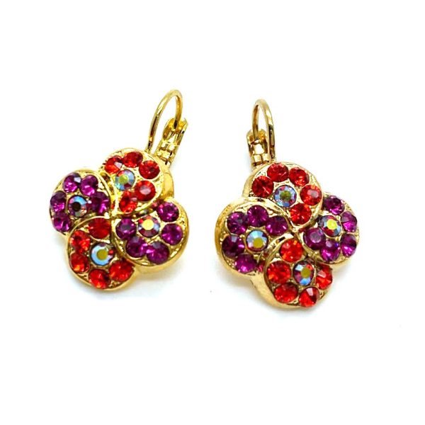 Mariana Earrings Exquisite Purple, Orange & Pink Austrian Crystals Lady Marmalade Songbook Coll.