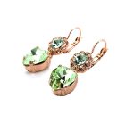 Mariana Earrings Floral Heart Dangling Chrysolite & Golden Shadow Austrian Crystals Boloria Dia My Butterfly Coll. - Image 3