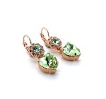 Mariana Earrings Floral Heart Dangling Chrysolite & Golden Shadow Austrian Crystals Boloria Dia My Butterfly Coll. - Image 2