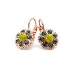 Earrings By Mariana My Butterfly Coll. Floral Black Diamond & Yellow Synthetic Opal Swarovski Crystals