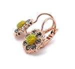 Earrings By Mariana My Butterfly Coll. Floral Black Diamond & Yellow Synthetic Opal Swarovski Crystals - Image 2