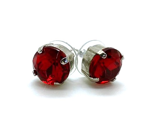 Mariana Earrings Preppy Stud Ruby Austrian Crystals My Treasures Coll.
