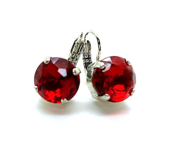 Earrings By Mariana Woman Stunning Ruby Swarovski Crystals-RO