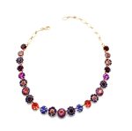 Mariana Necklace Floral Ruby, Fuchsia, Purple Velvet & Lt Amethyst Austrian Crystals Xenia Odyssey Coll. - Image 3