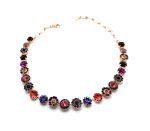 Mariana Necklace Floral Ruby, Fuchsia, Purple Velvet & Lt Amethyst Austrian Crystals Xenia Odyssey Coll.