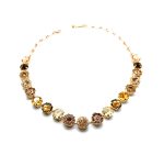 Mariana Necklace in Browns, Lt Peach & Golden Shadow Austrian Crystals Out of Africa Winter 2021 Coll. - Image 2
