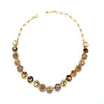 Mariana Necklace in Browns, Lt Peach & Golden Shadow Austrian Crystals Out of Africa Winter 2021 Coll.