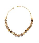 Mariana Necklace in Browns, Lt Peach & Golden Shadow Austrian Crystals Out of Africa Winter 2021 Coll.