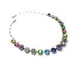 Mariana Necklace Lovely Floral in Blue, Purple, Rose, Yellow & Green Austrian Crystals Flower Power Coll. - Image 3