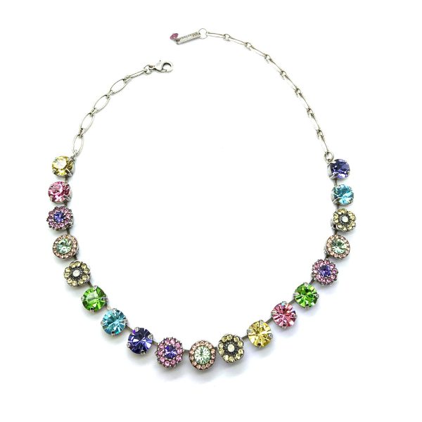 Mariana Necklace Lovely Floral in Blue, Purple, Rose, Yellow & Green Austrian Crystals Flower Power Coll.