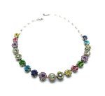 Mariana Necklace Lovely Floral in Blue, Purple, Rose, Yellow & Green Austrian Crystals Flower Power Coll. - Image 2