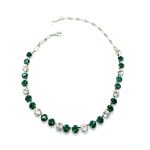 Necklace By Mariana Woman Elegant Emerald and Clear Swarovski Crystals - Image 2