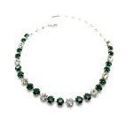 Necklace By Mariana Woman Elegant Emerald and Clear Swarovski Crystals