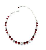 Necklace By Mariana Woman Alluring Ruby and Clear Swarovski Crystals