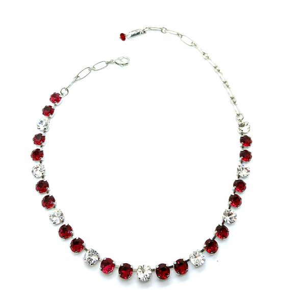 Necklace By Mariana Woman Alluring Ruby and Clear Swarovski Crystals