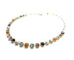 Necklace By Mariana Woman Classic Jasper Mineral and Golden Shadow Swarovski Crystals - Image 3
