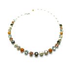 Necklace By Mariana Woman Classic Jasper Mineral and Golden Shadow Swarovski Crystals - Image 2