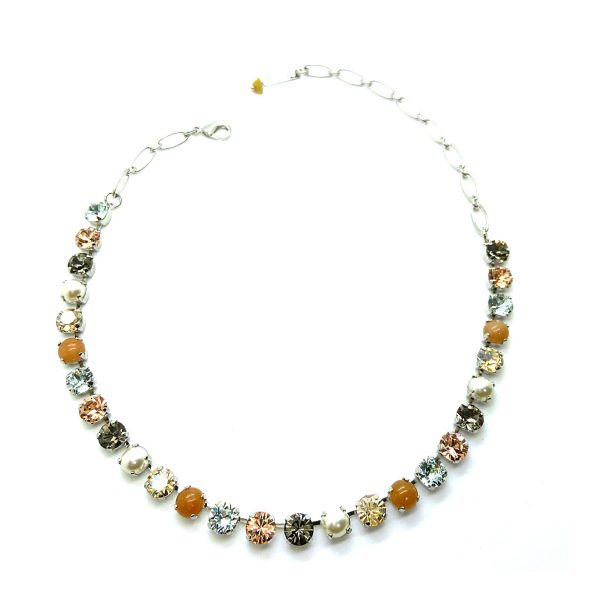 Necklace By Mariana Woman Classic Jasper Mineral and Golden Shadow Swarovski Crystals