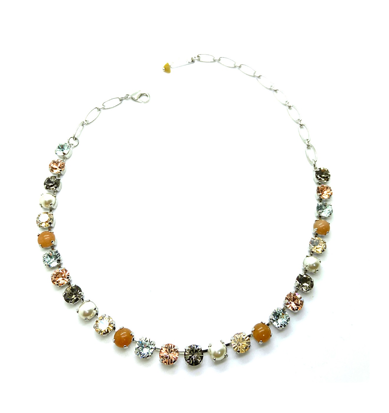 N-3252-M1132-RO (3) Necklace By Mariana Woman Classic Jasper Mineral and Golden Shadow Swarovski Crystals - Image 1