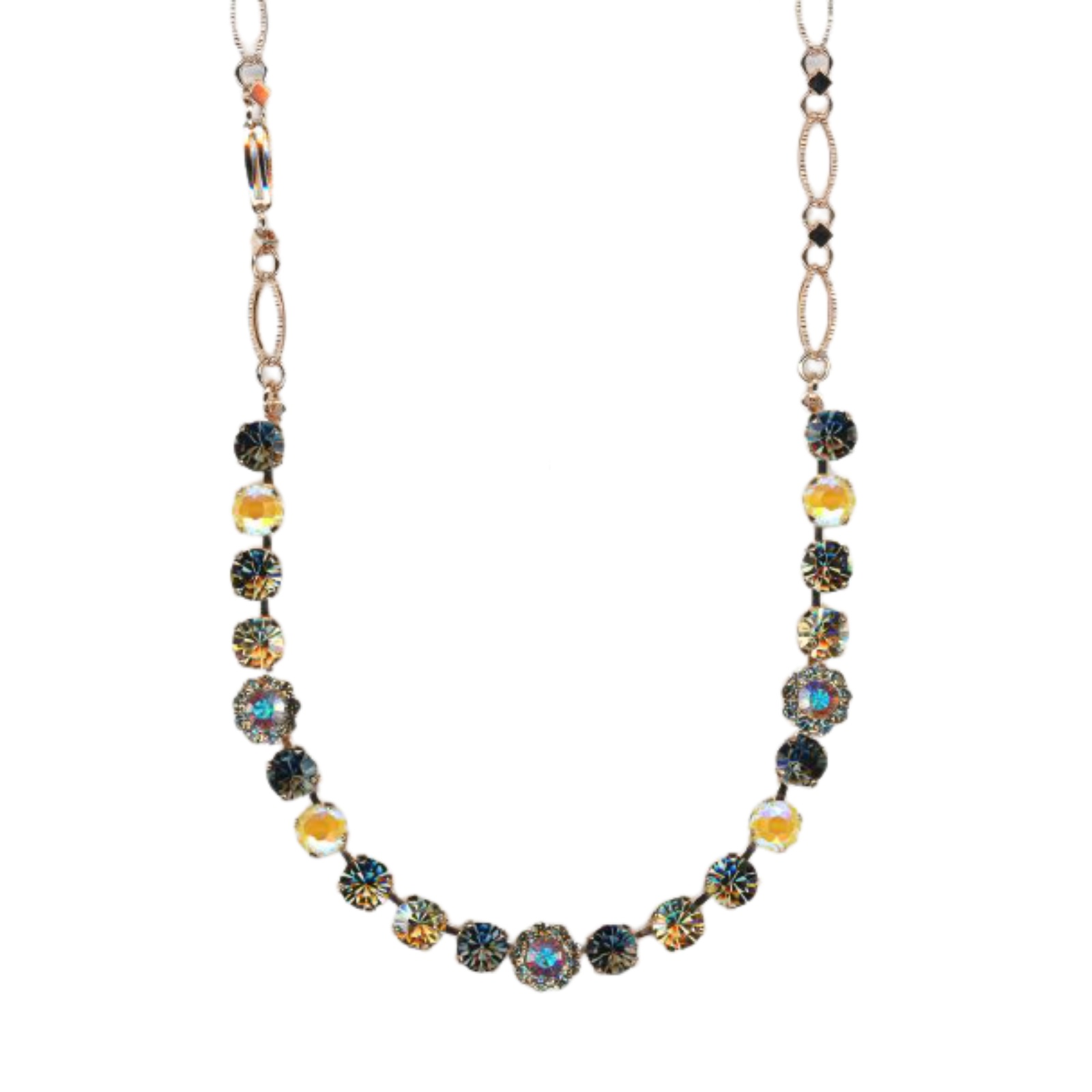 N-3352-2-1121-RG(1) Mariana Necklace Gorgeous Sun Kissed Sunshine, Tabac, Blk Dia & Silver Night Austrian Crystals Catopsilia Pomona My Butterfly Coll. - Image 1