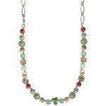 Mariana Necklace Beautiful Heart & Floral in Greens, Lt Peach, Padparadscha & Golden Shadow Austrian Crystals Boloria Dia My Butterfly Coll. - Image 3