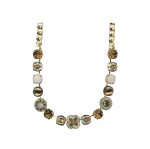 Mariana Necklace 2019 Edition Tiger Eye Mineral ,Topaz & White Opal Austrian Crystals