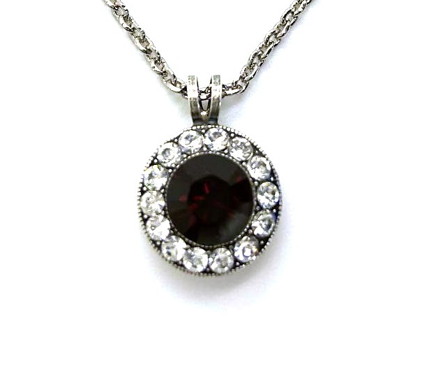 N-5129-1-001241-SP (3) Mariana Necklace Pendant Exquisite Clear & Garnet Austrian Crystals My Treasures Coll. - Image 1