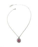 Necklace Pendant By Mariana Woman Guardian Angel Pink and Fuchsia Swarovski Crystals - Image 2