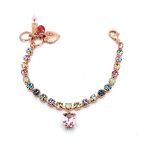 Bracelet By Mariana Woman Heart Charm in Rose and Greens Swarovski Crystals - Image 2