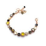 Bracelet By Mariana Woman Floral Jonquil, and Black Diamond Swarovski Crystals - Image 2