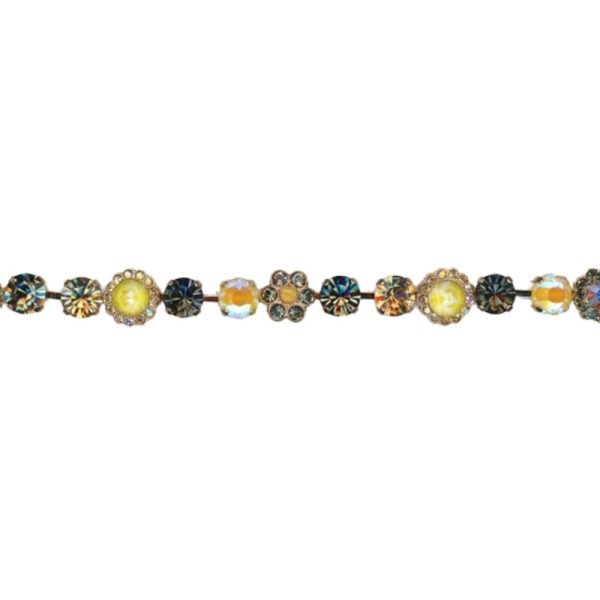 Mariana Bracelet Floral in Yellows, Blk Dia, AB & Tabac Austrian Crystals Catopsilia Pomona My Butterfly Coll.
